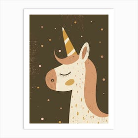 Muted Pastels Unicorn Polka Dot Art Print