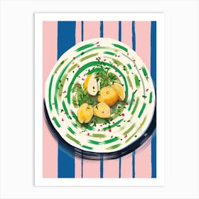 A Plate Of Pears, Top View Food Illustration 3 Art Print