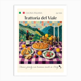 Trattoria Del Viale Trattoria Italian Poster Food Kitchen Art Print