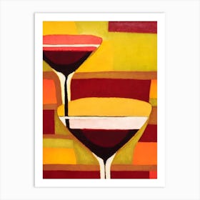 Chocolate MCocktail Poster artini Paul Klee Inspired Abstract Cocktail Poster Art Print