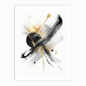 Abstract Black And Gold Painting 55 Art Print