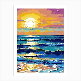 Sunset On The Beach Art Print