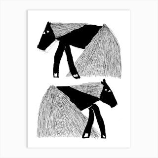Two Horses Art Print