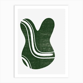 Green Guitar Pick Art Print