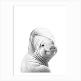 Pig In A Towel Art Print