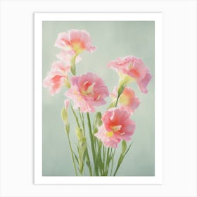 Gladioli Flowers Acrylic Painting In Pastel Colours 12 Art Print