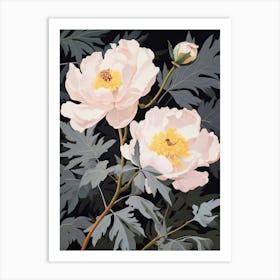 Flower Illustration Peony 2 Art Print