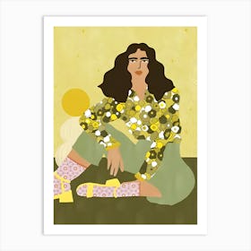 Girl In A Yellow Dress 1 Art Print