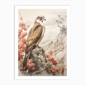 Storybook Animal Watercolour Falcon 2 Art Print