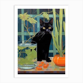 Cat In A Glass Art Print