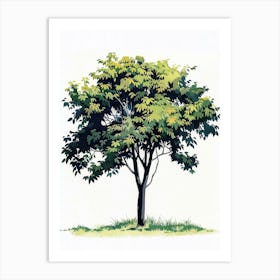 Chestnut Tree Pixel Illustration 4 Art Print