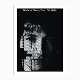 Knockin On Heaven S Door Bob Dylan Text Art Art Print