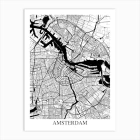 Amsterdam White Black Art Print