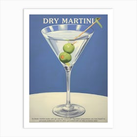 Dry Martini Cocktail Kitchen Art Art Print