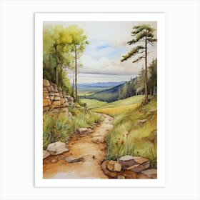 Watercolour Of A Trail.17 Art Print