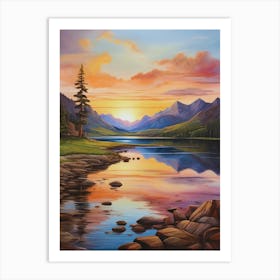 Sunset By The Lake 6 Art Print