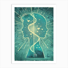 Dna Strands In The Head Art Print