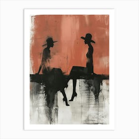 Two Women Sitting On A Bench 2 Art Print