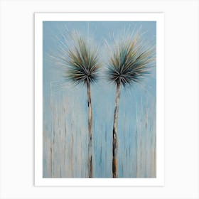 Blue Grasstrees Australian native plants painting Art Print