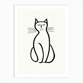 Cat Line Drawing Sketch 7 Art Print
