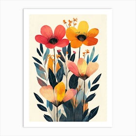 Watercolor Flowers 3 Art Print