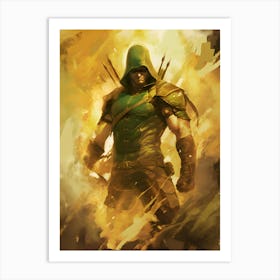 Green Arrow Painting Art Print