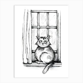 Cat In The Window 7 Art Print