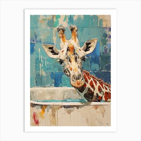 Giraffe Oil Painting Inspired 1 Art Print