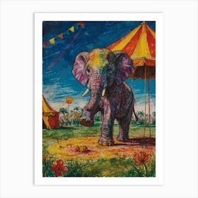 Elephant At The Circus 1 Art Print