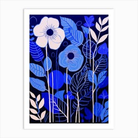 Blue Flower Illustration Moonflower 3 Art Print