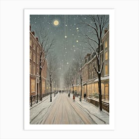 Snowing In The Street Art Print