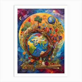 Earth And Flowers Art Print