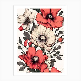 Illustration Flower Art (1) (1) Art Print