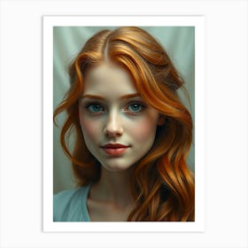 Red Haired Ginger Girl Portrait Art Print