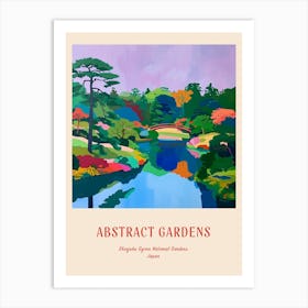 Colourful Gardens Shinjuku Gyoen National Gardens Japan 2 Red Poster Art Print