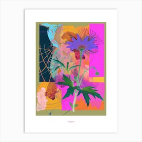 Nigella 6 Neon Flower Collage Poster Art Print