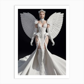 Angel Lady, Angel Wings, Greek Goddess, Aesthetic Art, Portrait Art, Ai Generated Art Vol.11 Art Print