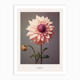 Floral Illustration Dahlia 1 Poster Art Print