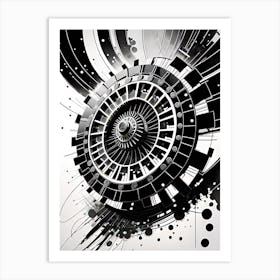 Abstract Black And White Painting Art Print