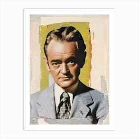 Barry Fitzgerald Retro Collage Movies Art Print