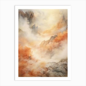 Clouds In The Mountains Art Print