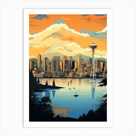 Vancouver, Canada Skyline With A Cat 3 Art Print