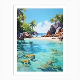 An Oil Painting Of Anse Source D Argent 1 Art Print