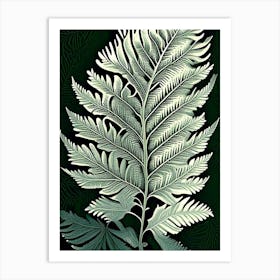 Silver Cloak Fern 1 Vintage Botanical Poster Art Print