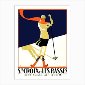 Ski At Sainte Croix, Jura Nord Vaudois, Switzerland Art Print