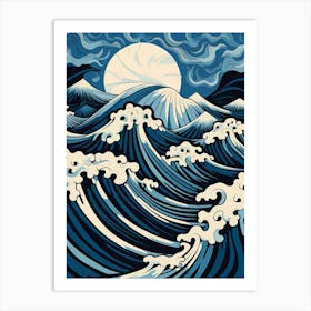 Waves Abstract Geometric Illustration 8 Art Print