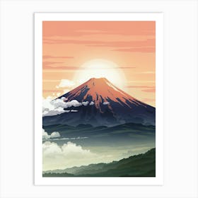 An Illustration Of The Sun Kissed Peak  Art Print