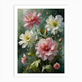 Pink And White Flowers Art Print