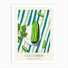 Marche Aux Fruits Cucumber Fruit Summer Illustration 2 Art Print