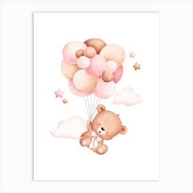 Teddy Bear With Balloons Kids and Nursery 7 Art Print